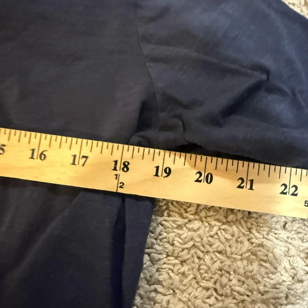 Polo Jeans Company Ralph Lauren Shirt‎ Womens XL Navy Blue Tie Neck Long Sleeve